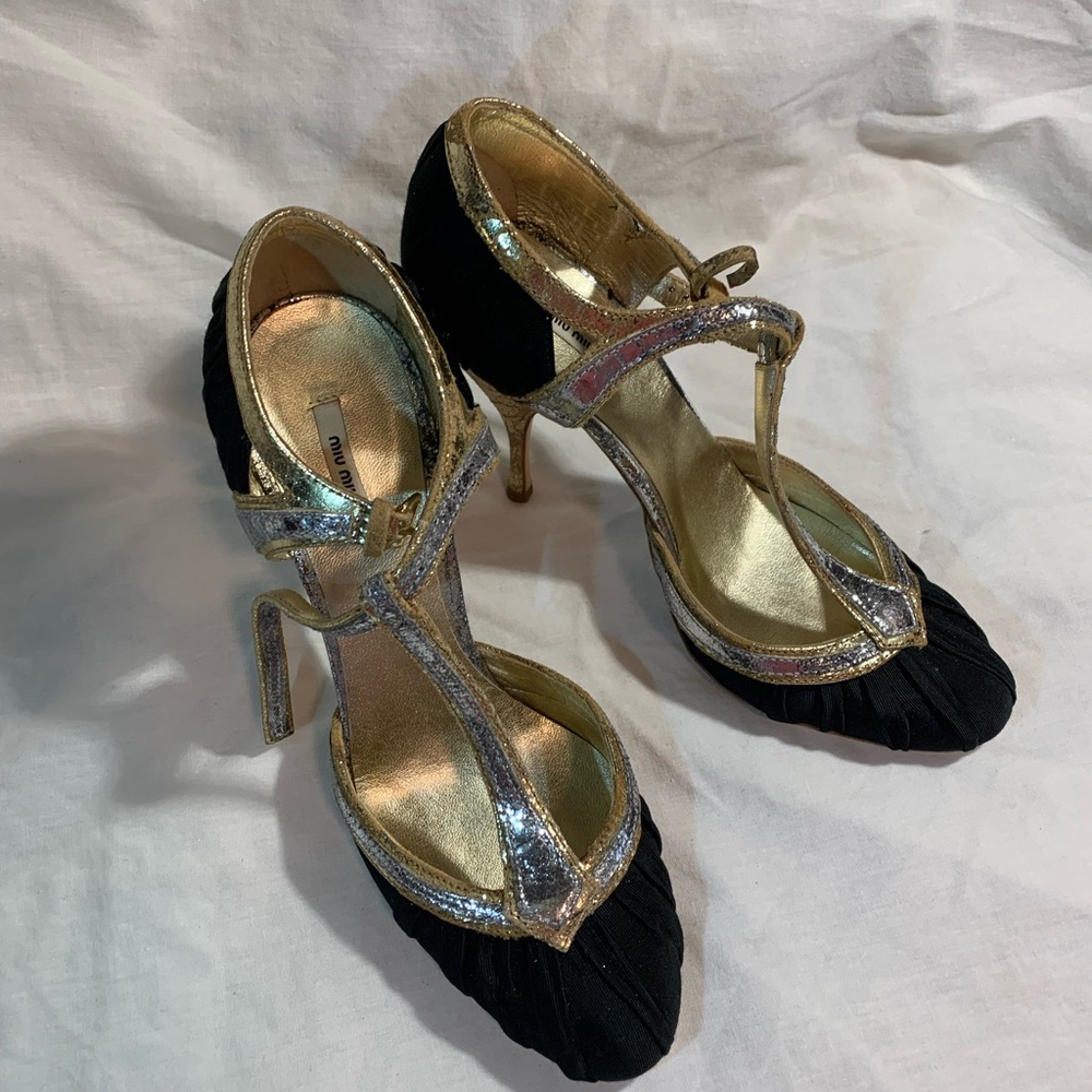 Miu Miu Black and Silver Heels - Picture 4 of 5